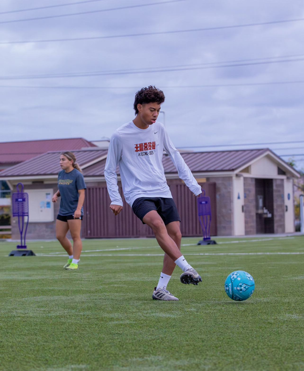 Player working on ball control during a group session